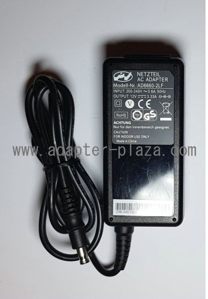 New NETZTEIL AD6660-2LF AC-DC Adaptor 12V 3.33A Power Supply - Click Image to Close